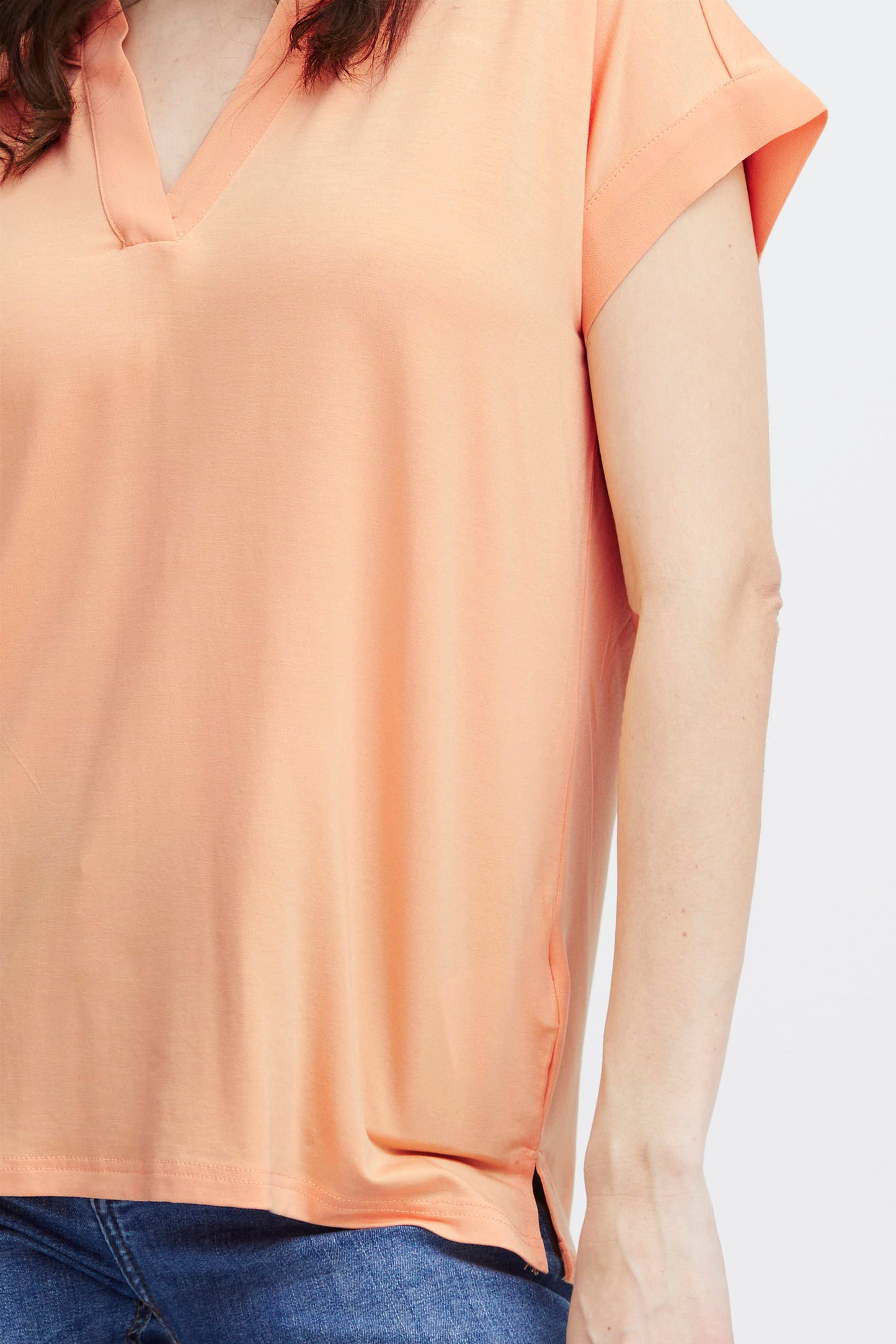 Fransa Liv Short Sleeve Blouse - Apricot