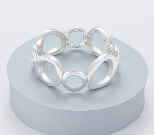 Gracee Silver Circles Bangle Bracelet