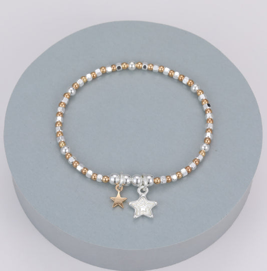 Gracee Beaded Star Pendant Stretch Bracelet