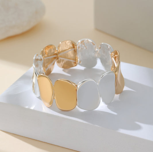 Gracee Gold and Silver Ovals Bracelet