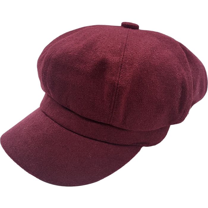 Faux Suede Baker Boy Winter Hat - Black or Berry