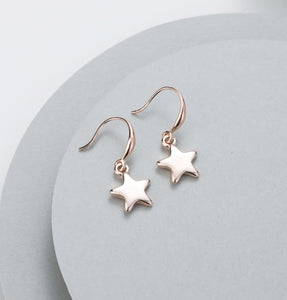 Gracee Rose Gold Star Drop Earrings