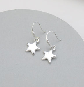 Gracee Silver Star Drop Earrings