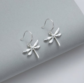 Gracee Silver Dragonfly Drop Earrings