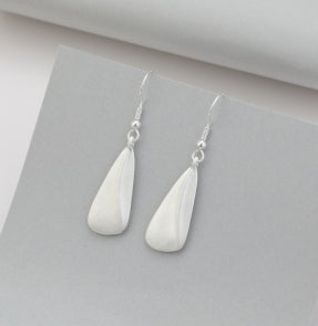 Gracee Matt Silver Tear Drop Earrings