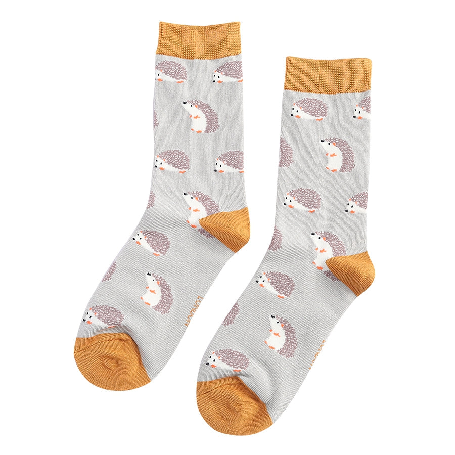 Miss Sparrow Bamboo Socks Hedgehogs - Silver