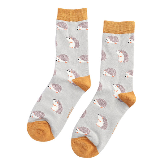 Miss Sparrow Bamboo Socks Hedgehogs - Silver