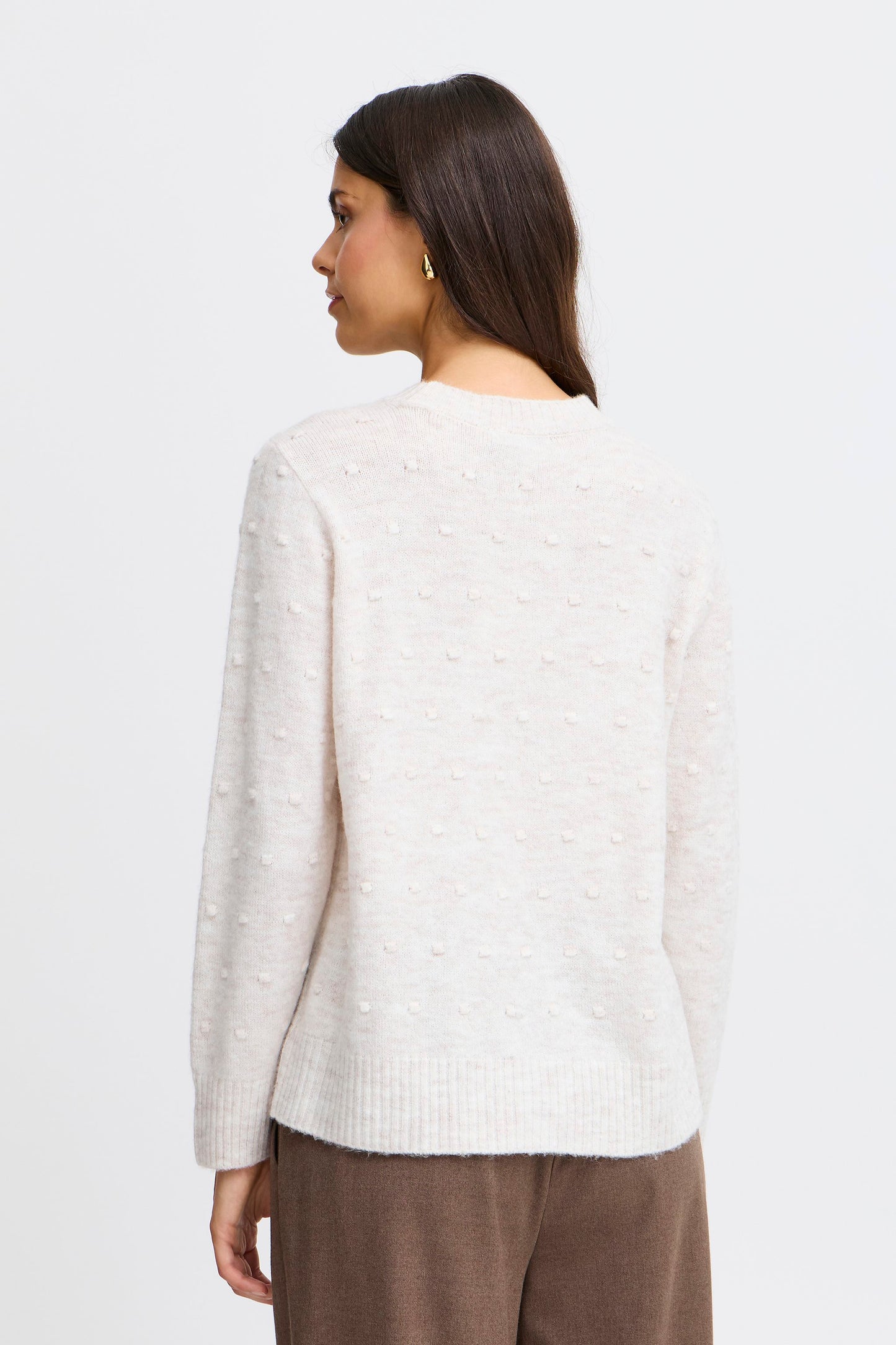 Fransa Elise Textured Sweater - Antique White