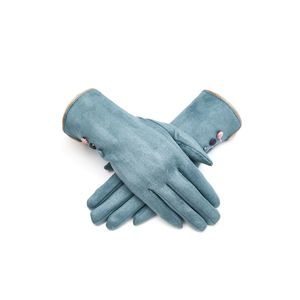 Faux-Suede 3 Coloured Button Gloves - Choice of Colours