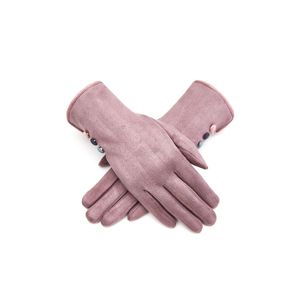 Faux-Suede 3 Coloured Button Gloves - Choice of Colours