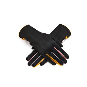 Faux-Suede Multi-Coloured 3 Button Gloves - Choice of Colours