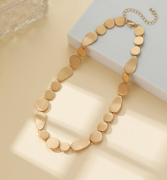 Gracee Short Brushed Gold Necklace