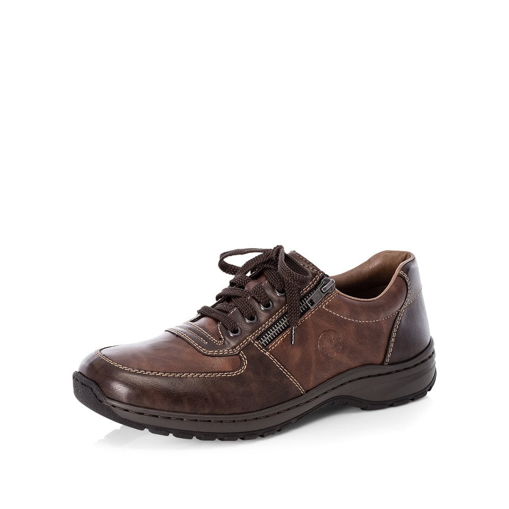 Rieker 03329 Mens Zip Laced Shoes - Brown