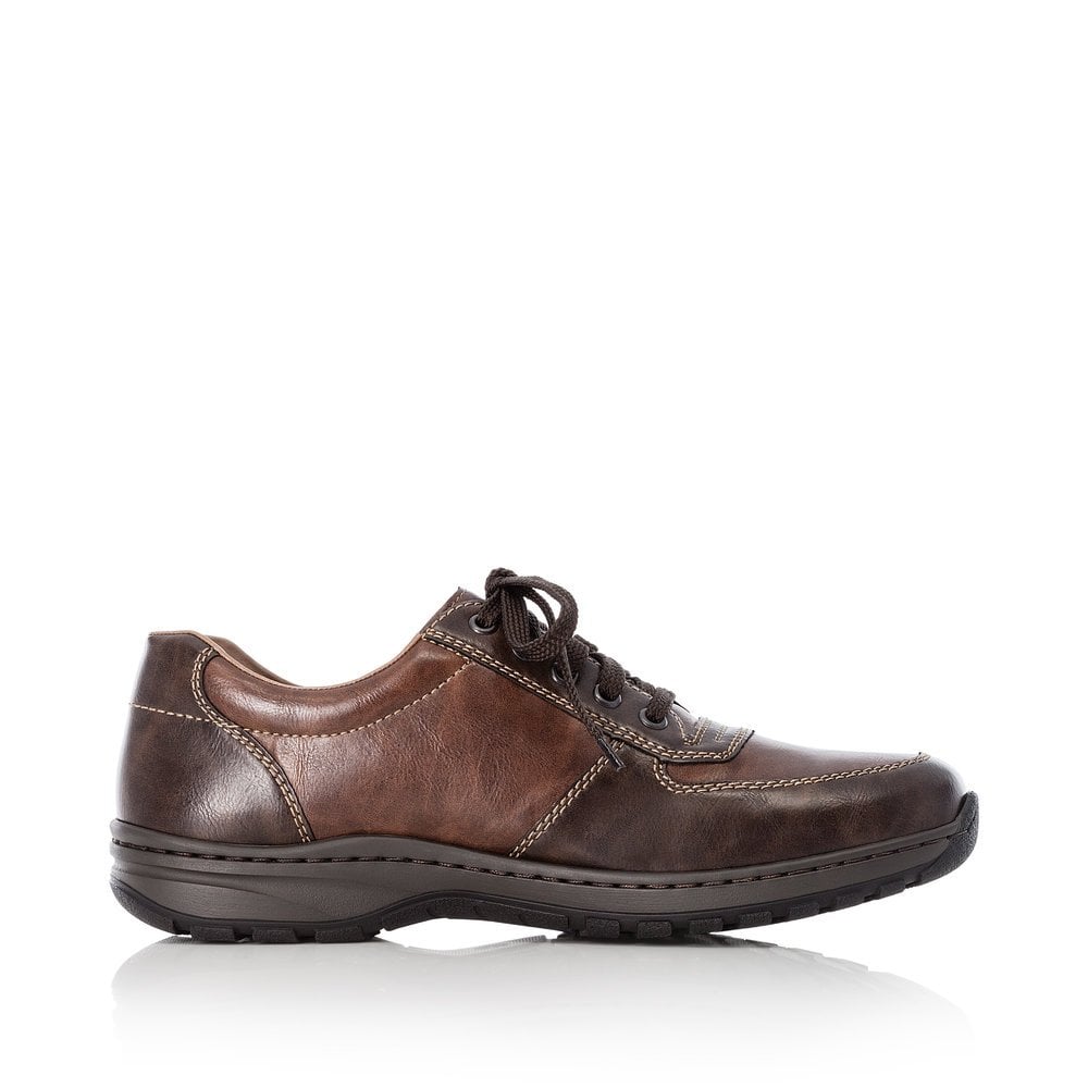 Rieker 03329 Mens Zip Laced Shoes - Brown