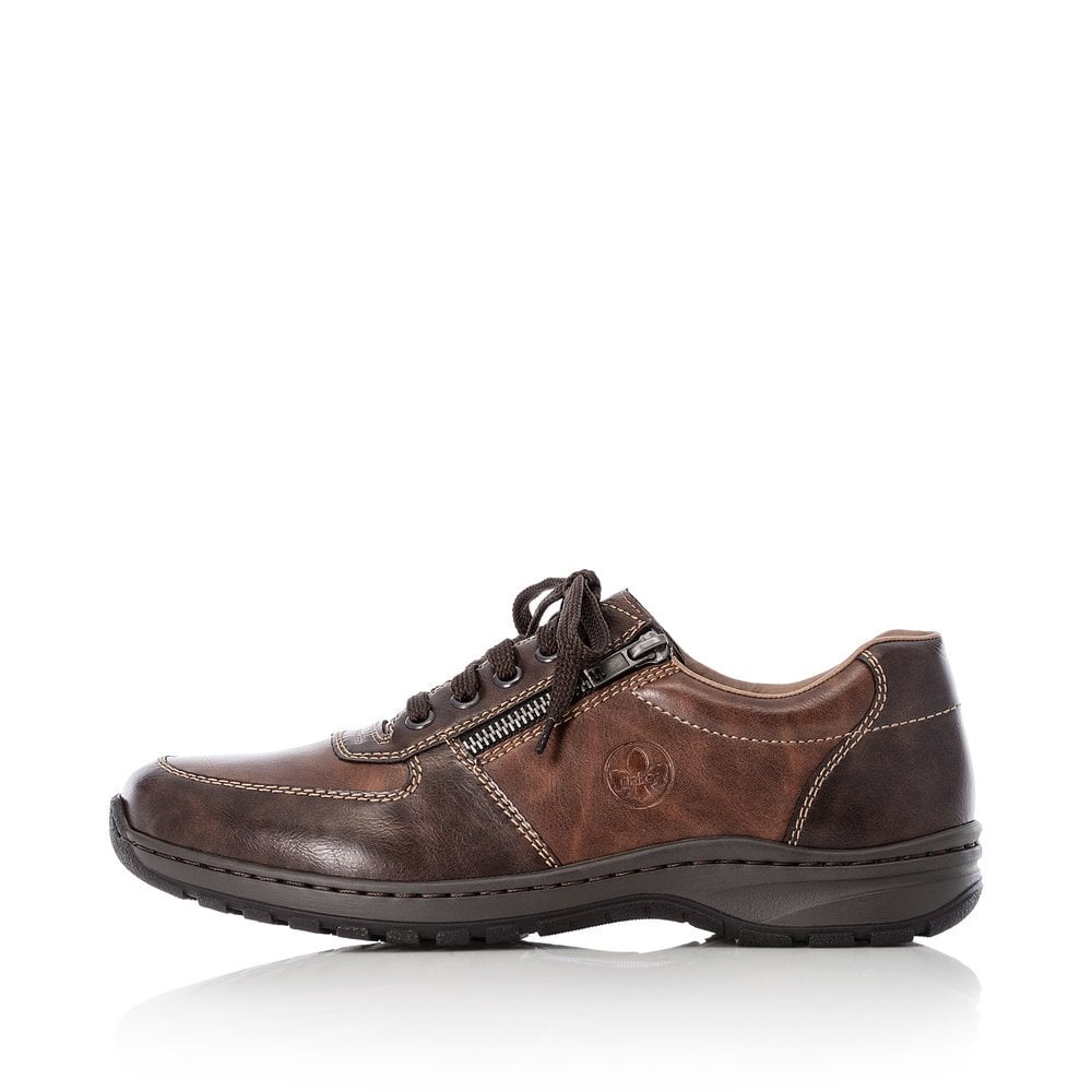 Rieker 03329 Mens Zip Laced Shoes - Brown