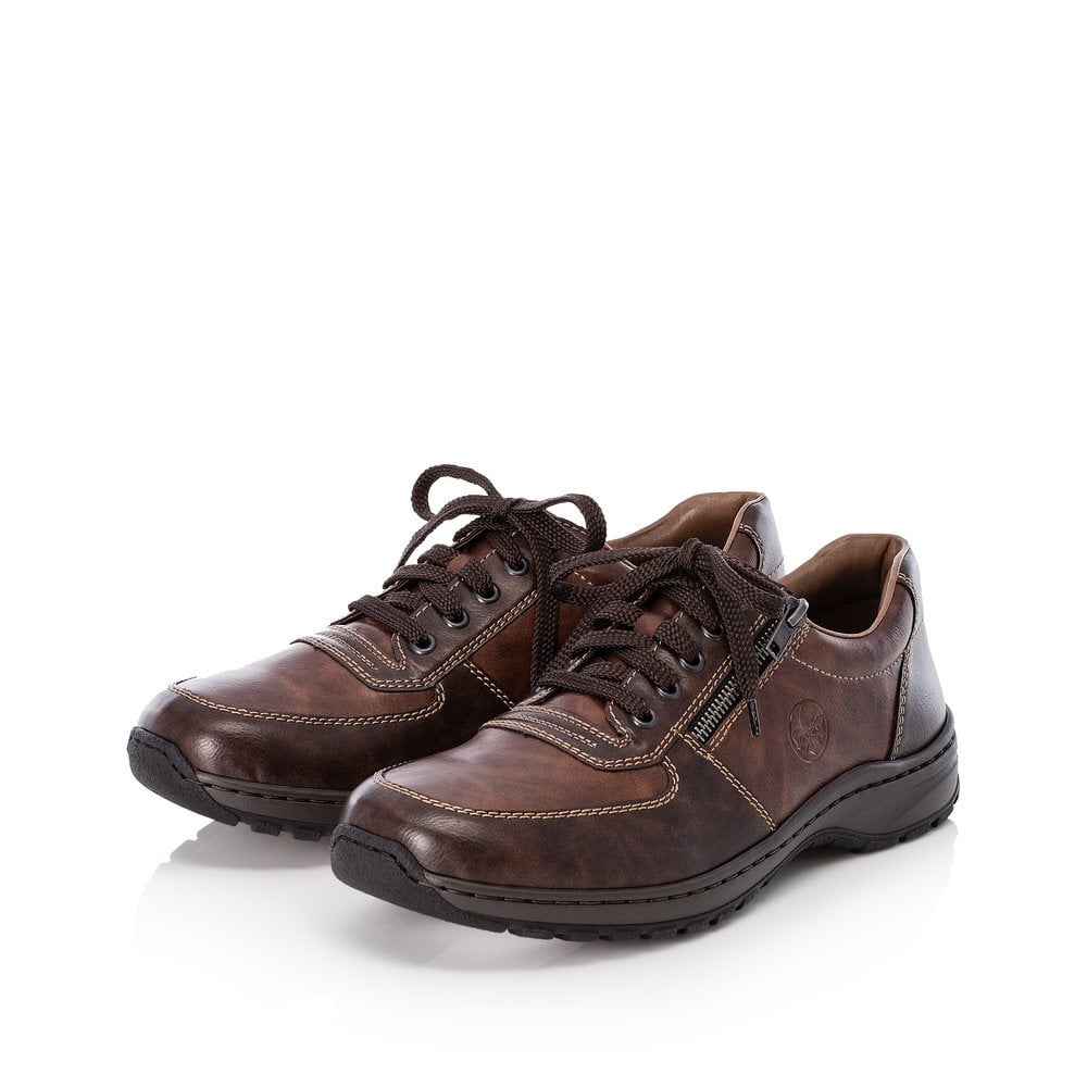 Rieker 03329 Mens Zip Laced Shoes - Brown