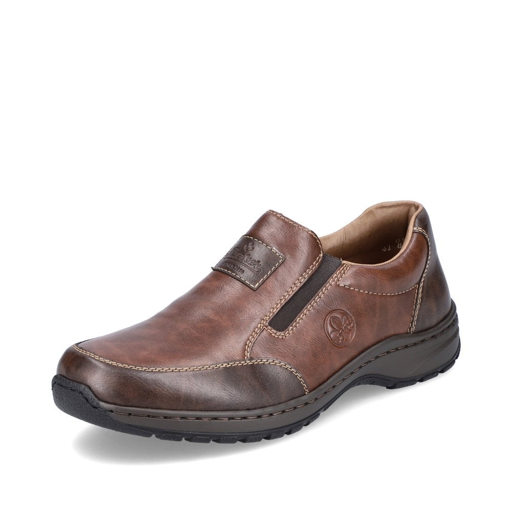 Rieker 03354 Mens Slip on Shoes - Dark Brown