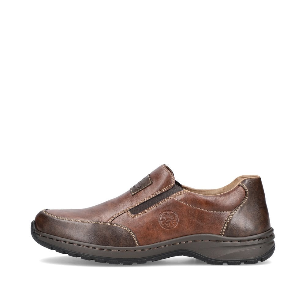 Rieker 03354 Mens Slip on Shoes - Dark Brown