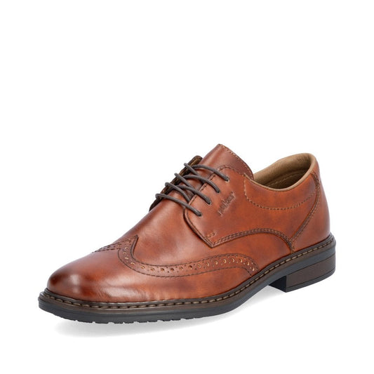 Rieker 17620 Mens Laced Leather Shoes - Brown