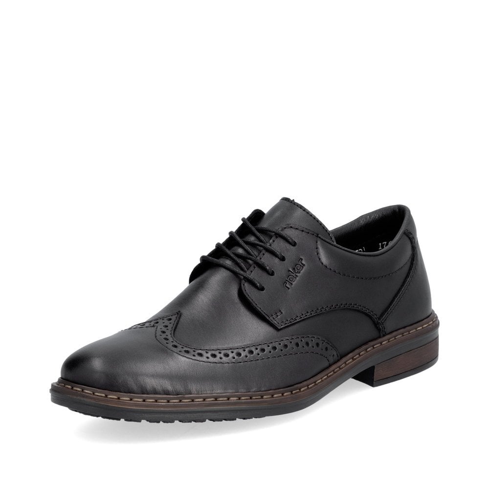 Rieker 17620 Mens Laced Leather Shoes - Black