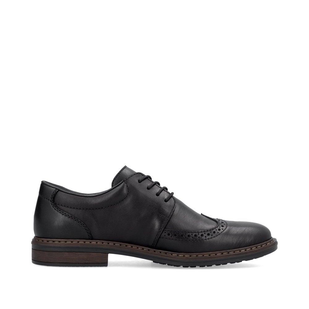 Rieker 17620 Mens Laced Leather Shoes - Black