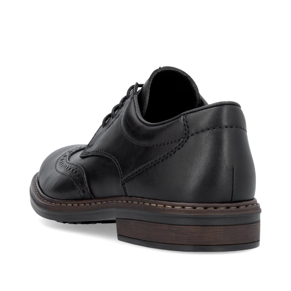 Rieker 17620 Mens Laced Leather Shoes - Black