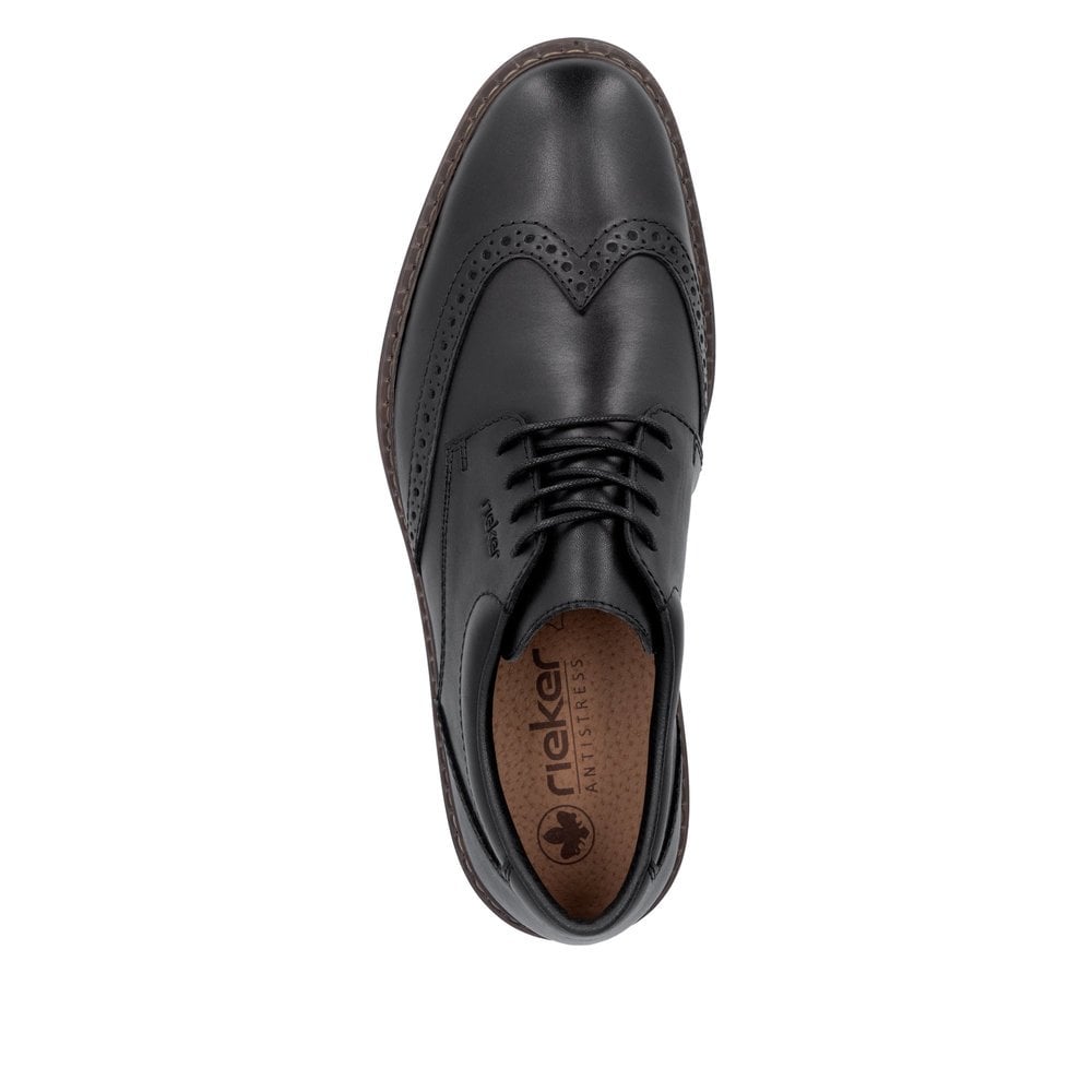 Rieker 17620 Mens Laced Leather Shoes - Black