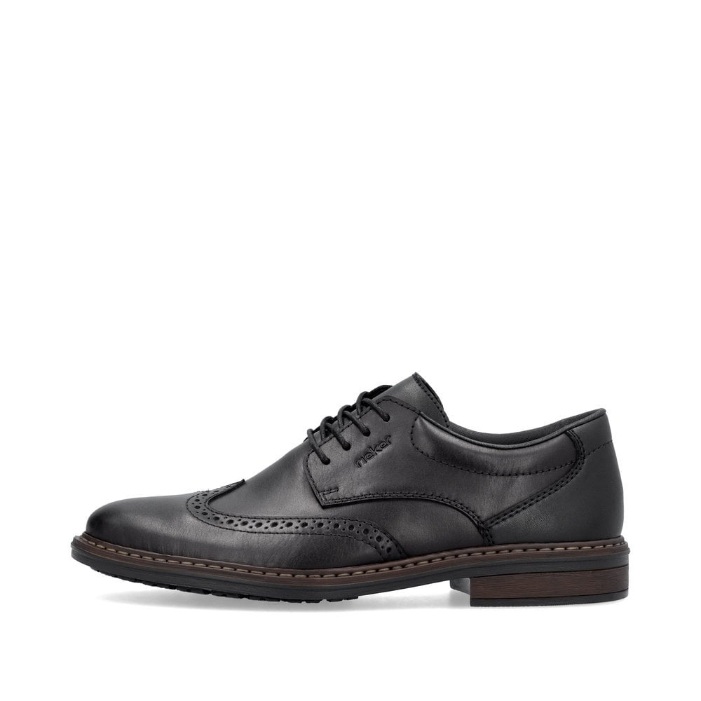 Rieker 17620 Mens Laced Leather Shoes - Black