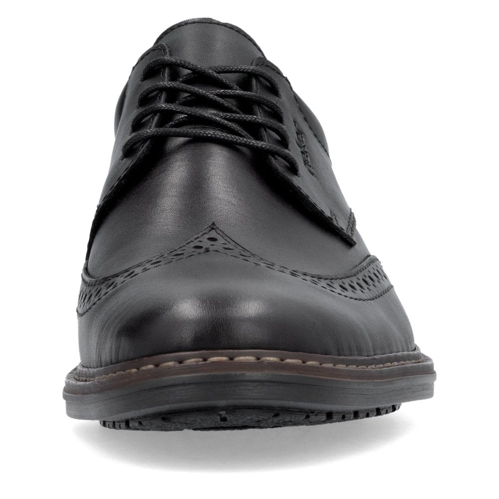 Rieker 17620 Mens Laced Leather Shoes - Black