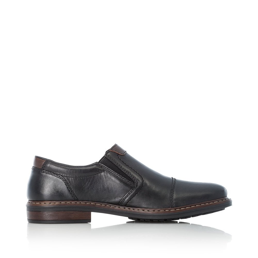 Rieker 17659 Mens Elasticated Leather Shoes - Black