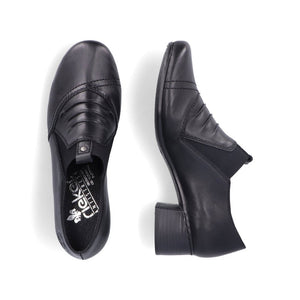 Reiker 41657 Ladies Slip On Leather Shoes - Black