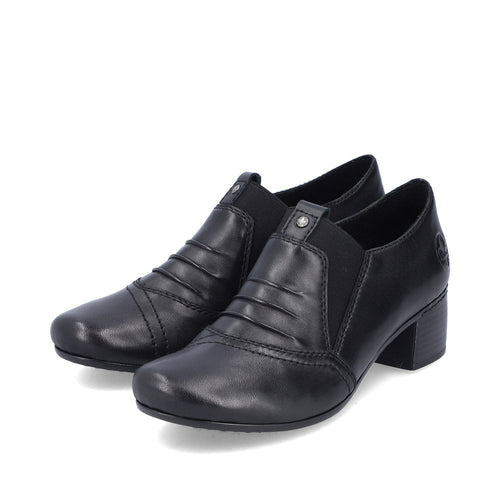 Reiker 41657 Ladies Slip On Leather Shoes - Black