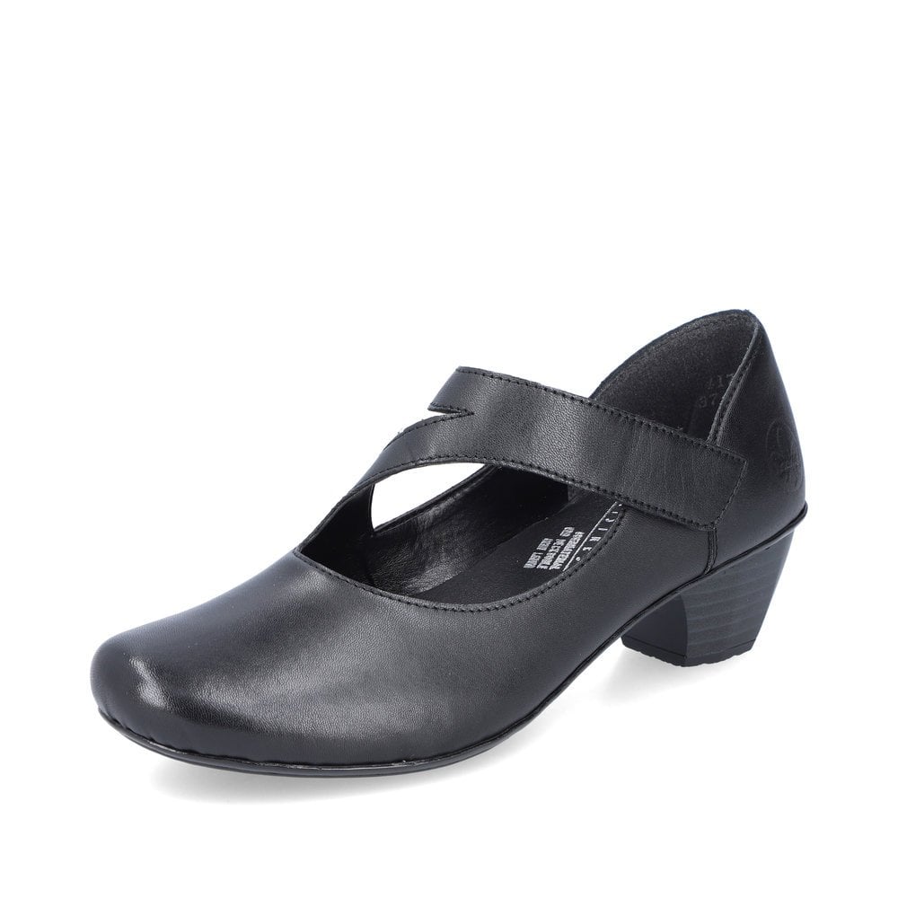 Rieker 41793 Leather Court Shoes - Black