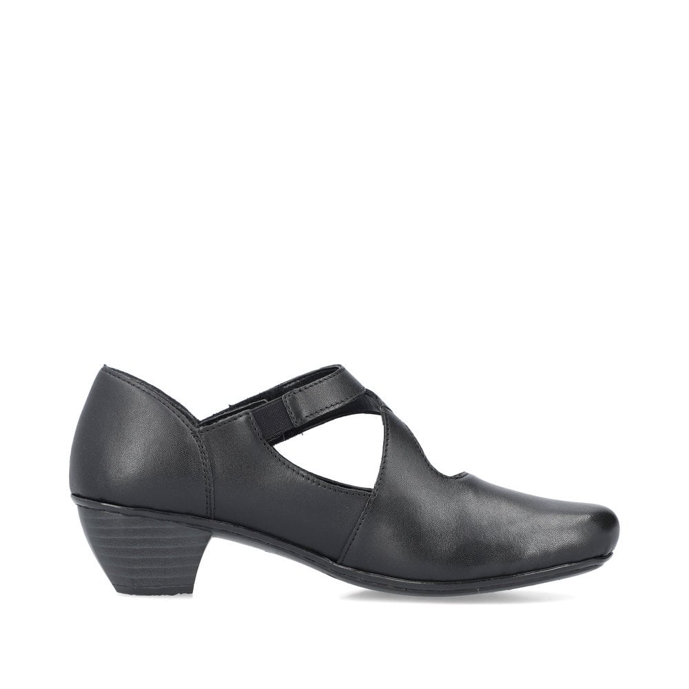 Rieker 41793 Leather Court Shoes - Black