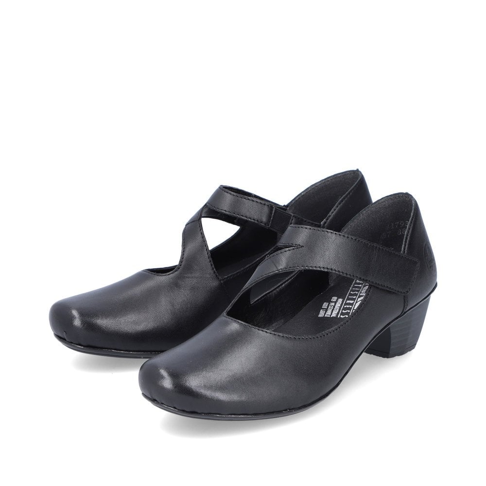 Rieker 41793 Leather Court Shoes - Black