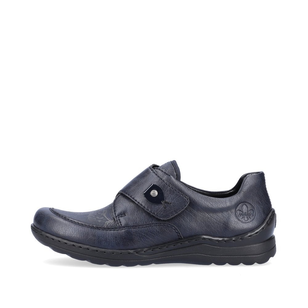 Rieker 48951 Blue Hook and Loop Shoes