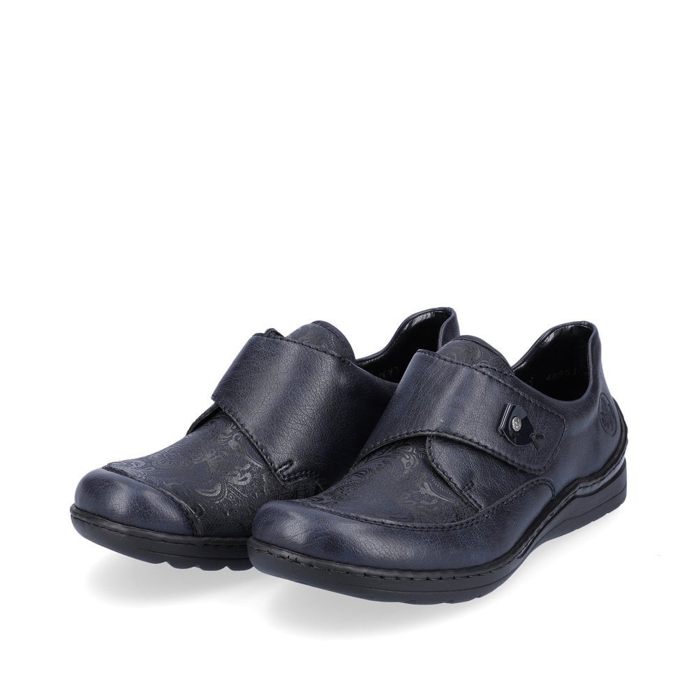 Rieker 48951 Blue Hook and Loop Shoes