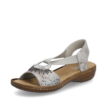 Load image into Gallery viewer, Rieker Elasticated Sandals 60880 - Metallic