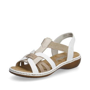 Rieker Sandals 65918 - Beige/ White
