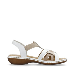 Rieker Sandals 65918 - Beige/ White