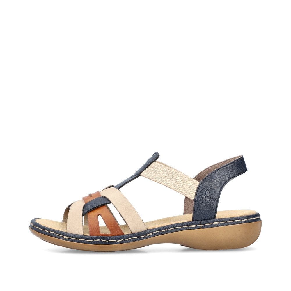 Rieker Navy/ Beige Mix Sandals 65918 - size 36 only