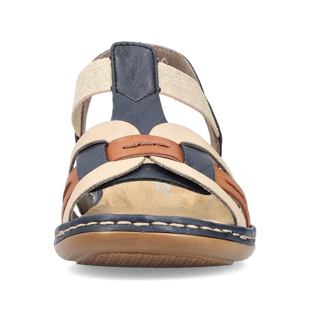 Rieker Navy/ Beige Mix Sandals 65918 - size 36 only