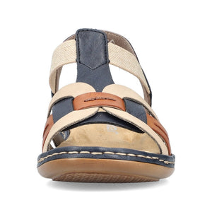 Rieker Sandals 65918 - Beige/ navy mix