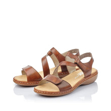 Load image into Gallery viewer, Rieker 659C7 Tan Sandals