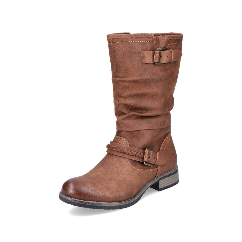 Rieker 98860 Ladies Tall Boots with Zipper -  Brown