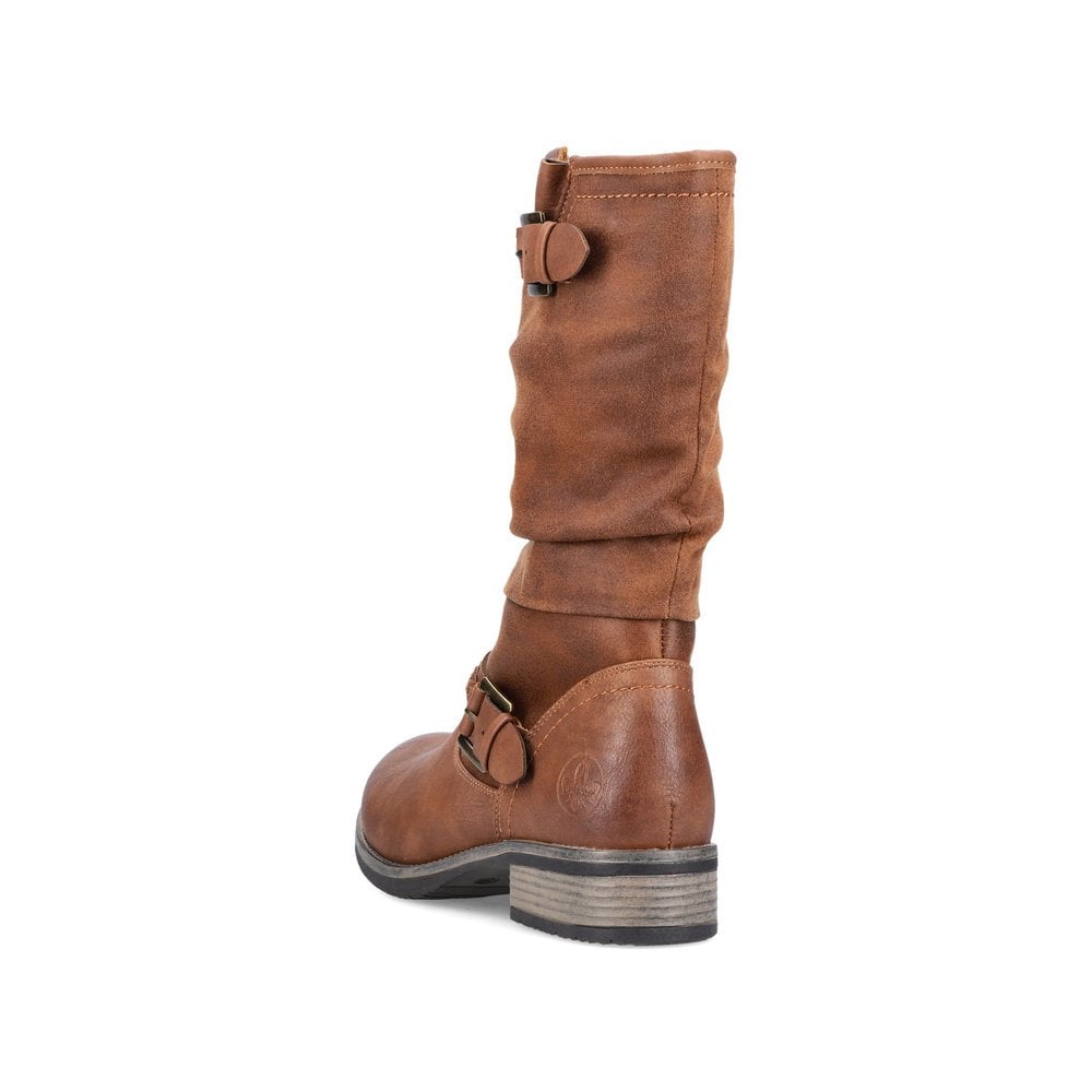 Rieker 98860 Ladies Tall Boots with Zipper -  Brown