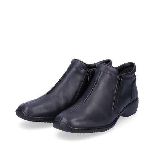 Reiker L3882 Ladies Slip On Leather Shoes - Navy