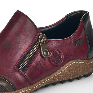 Rieker L7571 Ladies Shoes with Zipper - Berry