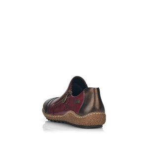 Rieker L7571 Ladies Shoes with Zipper - Berry