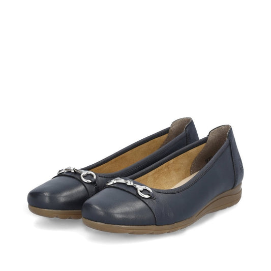 Rieker Leather Shoes L9360 - Navy